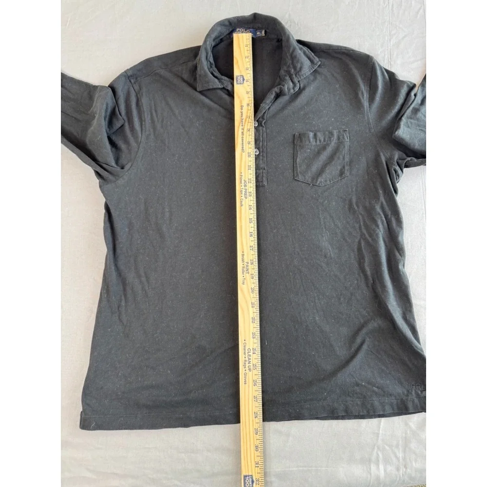Polo Ralph Lauren Shirt XL Long Sleeve Polo Black Pony Pocket‎